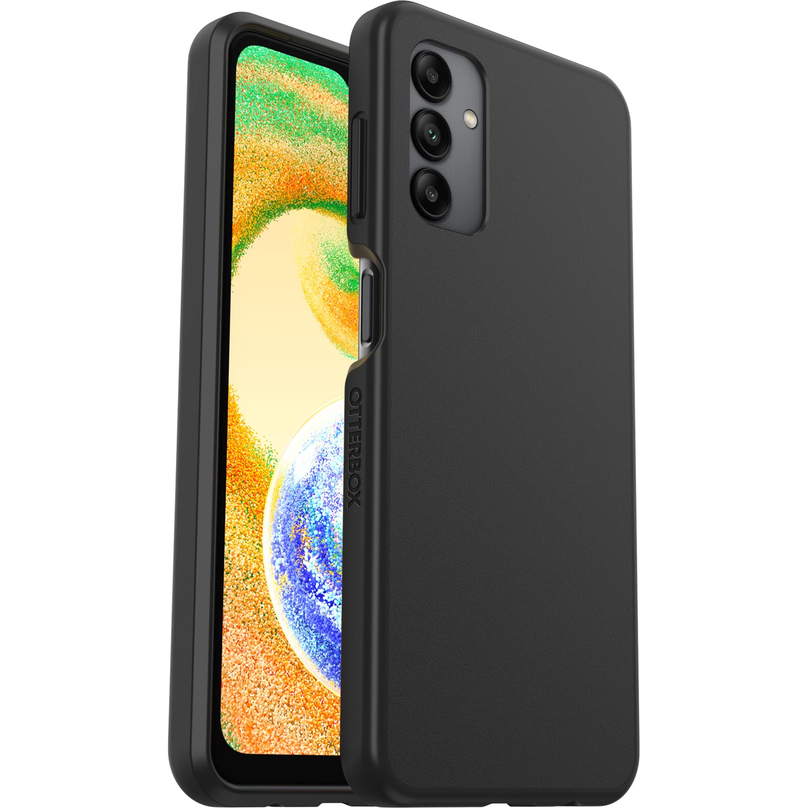 OtterBox Sleek Series Case for Samsung Galaxy A04s, Shockproof, Drop proof, Ultra-Slim, Protective Thin Case, Tested to Military Standard, Antimicrobial Protection, Black, Non-Retail Packaging Black Galaxy A04s