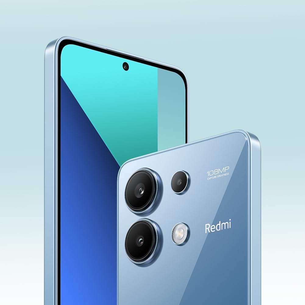 Xiaomi Redmi Note 13 Ice Blue - Smartphone 6+128GB, Snapdragon 685, 6nm process, 108MP triple camera, 120Hz FHD+ AMOLED, 33W fast charging, dust and water protection (UK Version + 2 Years Warranty) Note 13 4G 6+128GB Blue