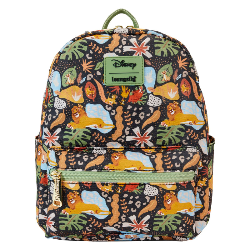 Loungefly The Lion King 30th Anniversary Silhouette AOP Canvas Square Kids Mini Backpack Multi