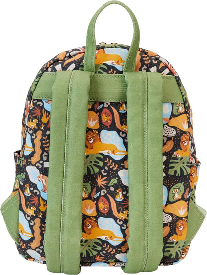 Loungefly The Lion King 30th Anniversary Silhouette AOP Canvas Square Kids Mini Backpack Multi
