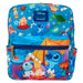 Loungefly Disney Stitch Camping Cuties AOP Nylon Square Kids Mini Backpack Multi