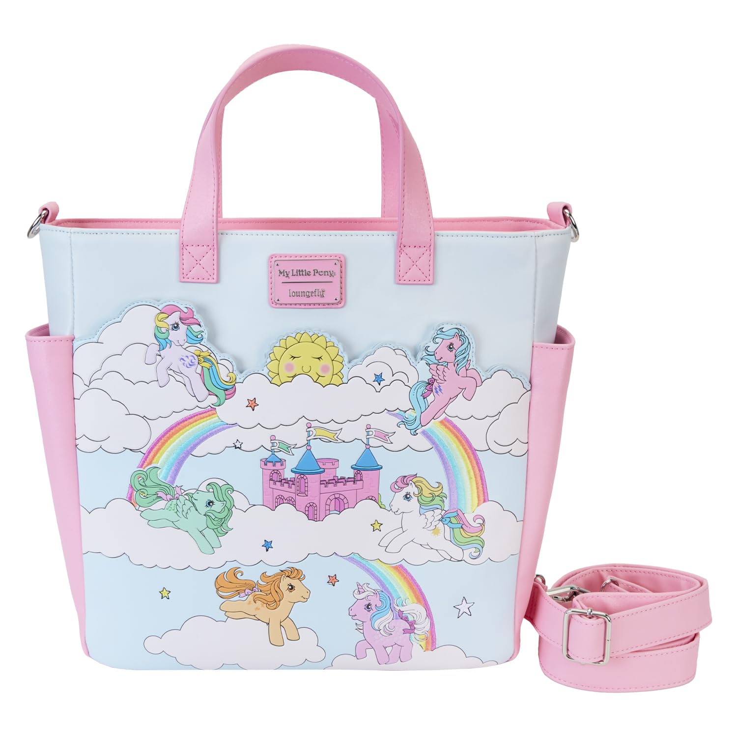 Loungefly Hasbro My Little Pony Sky Scene Kids Convertible Backpack and Tote Bag Multi