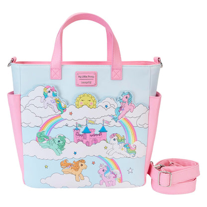 Loungefly Hasbro My Little Pony Sky Scene Kids Convertible Backpack and Tote Bag Multi