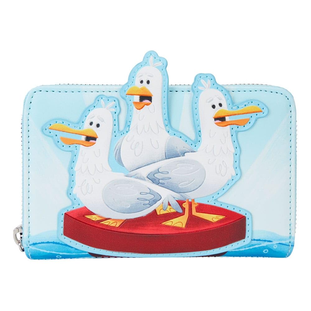 Loungefly Disney Finding Nemo Seagulls Mine Mine Mine Zip Around Wallet, Multicolor, Zip Around