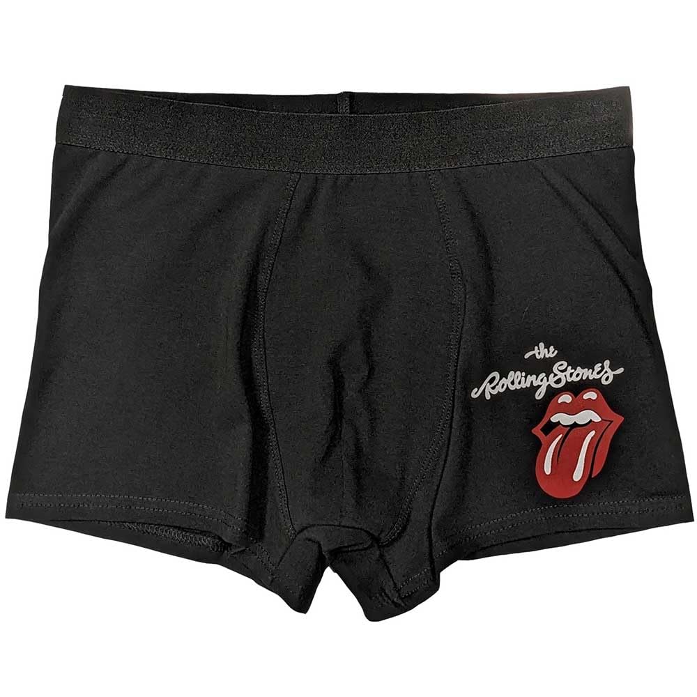 Rock Off officially licensed products The Rolling Stones 'Classic Tongue' (Black) Unisex Boxer Shorts XL Black