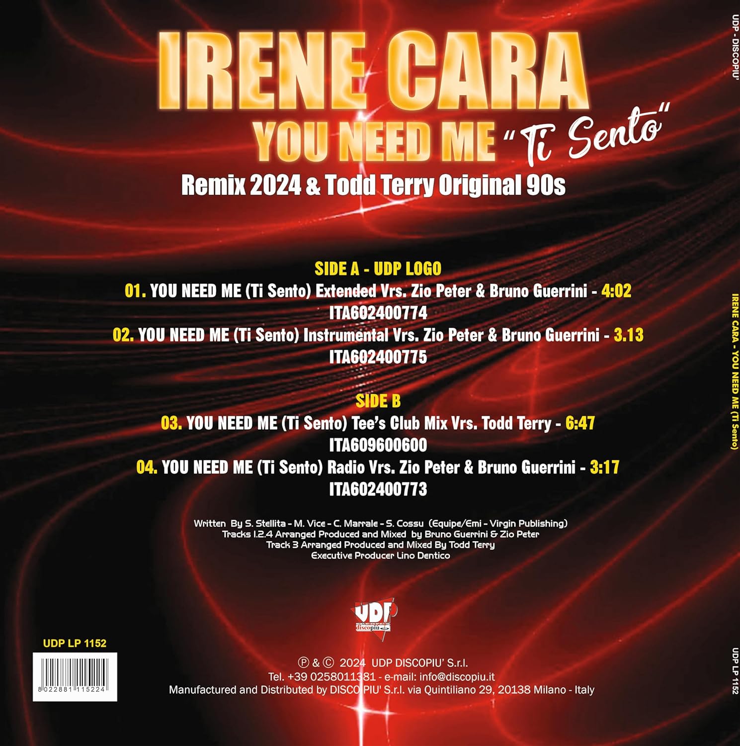 You Need Me (Ti Sento) Remix 2024 (140 Gr. Clear Pink & Red Marbled Vinyl Ltd.