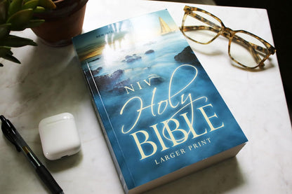 NIV, Holy Bible, Larger Print, Economy Edition, Paperback, Blue, Comfort Print