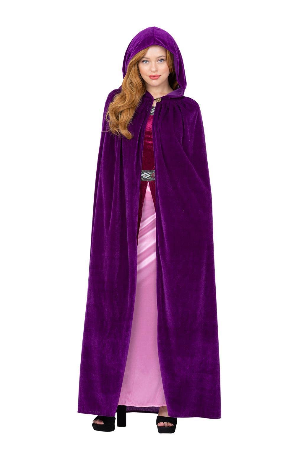 Smiffys Deluxe Cloak, Amethyst Purple, Adults, Historical Fancy Dress, Adult Dress Up Accessories