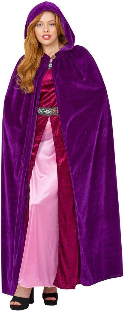 Smiffys Deluxe Cloak, Amethyst Purple, Adults, Historical Fancy Dress, Adult Dress Up Accessories