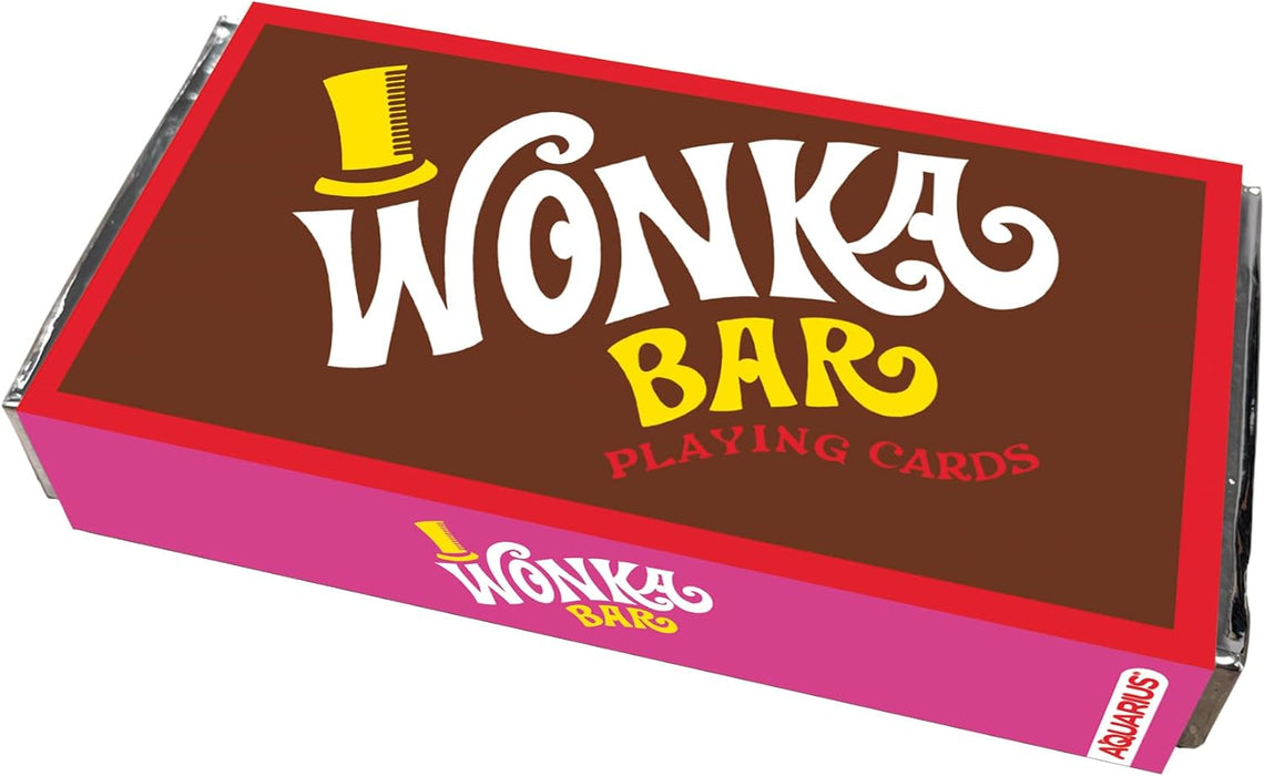 AQUARIUS Willy Wonka Chocolate Bar Premium - Baraja de Cartas temática de Willy Wonka para los Juegos de Cartas Favoritos - Producto Oficial de Willy Wonka y coleccionables