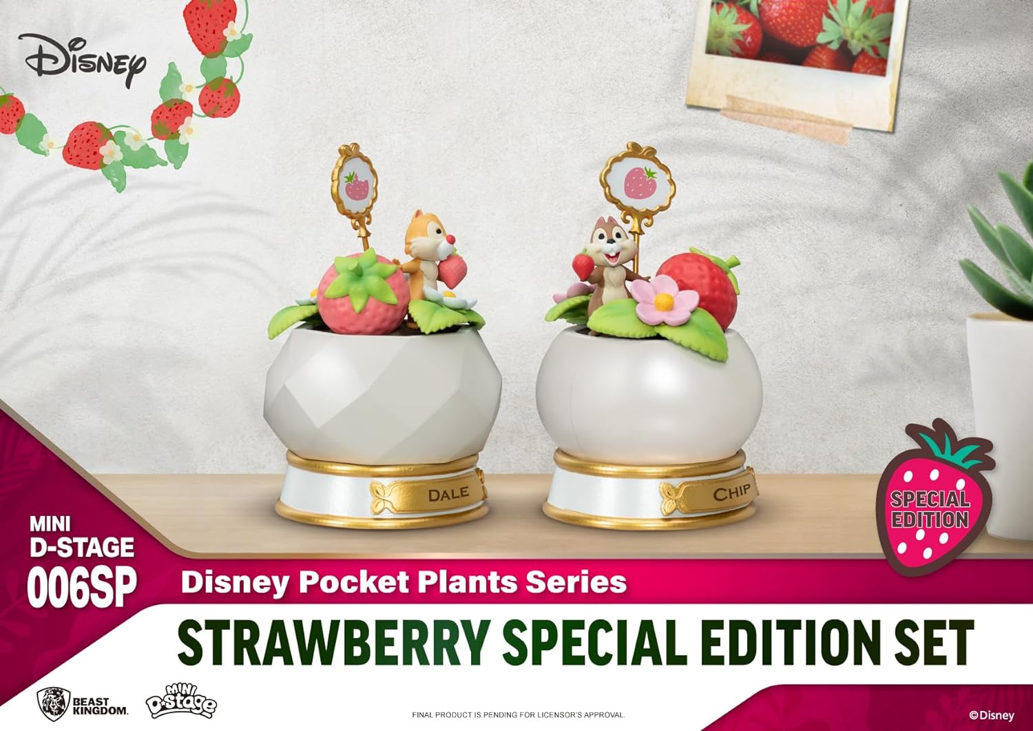Beast Kingdom Mini Diorama Stage Pocket Plants Series Strawberry Special Edition Set 12 cm