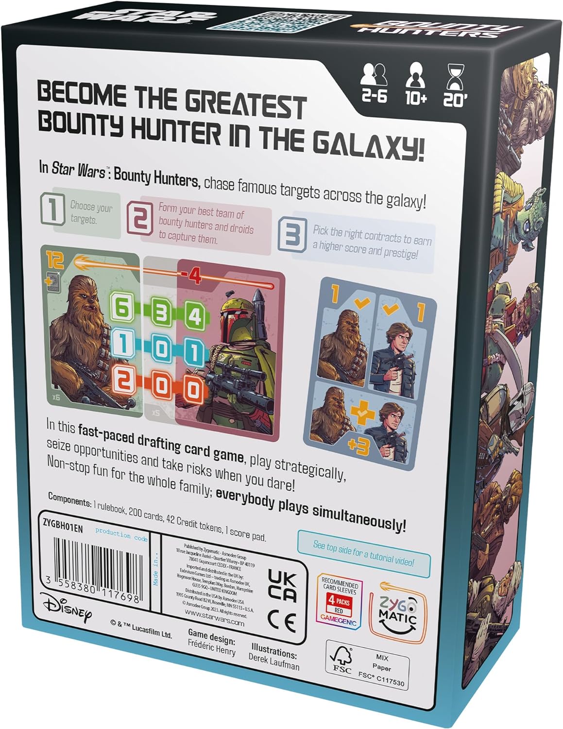 Zygomatic | Bounty Hunters | Card Game | Ages 10+ | 2-6 Players | 20 Minutes Playing Time