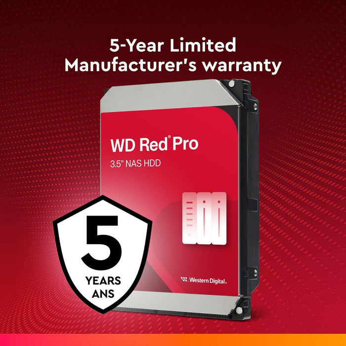 WD Red Pro 6TB NAS Disco Duro Interno 3,5" – 7200 RPM Clase, SATA 6Gb/s, CMR, 512MB Caché