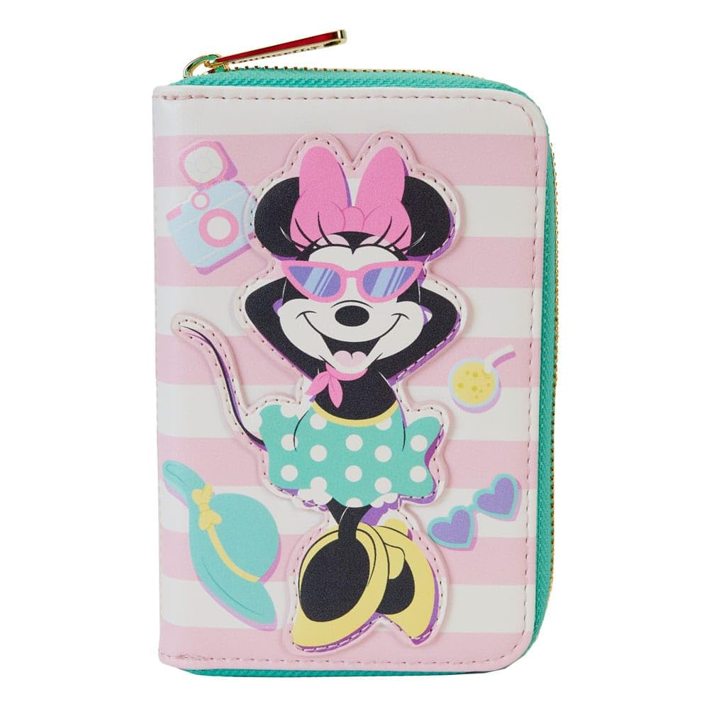 Loungefly Disney Minnie Mouse Vacation Poolside Zip Around Wallet, Multicolor, Zip Around
