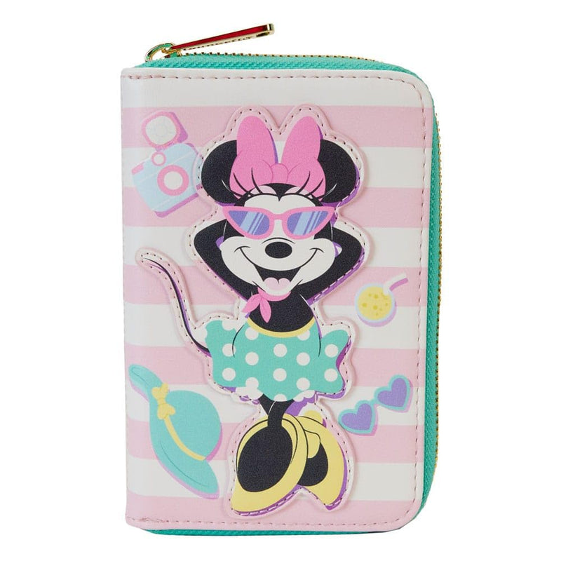 Loungefly Disney Minnie Mouse Vacation Poolside Zip Around Wallet, Multicolor, Zip Around