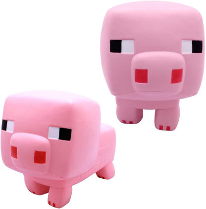 Minecraft Pig Mighty Mega SquishMe – Perfekt für Partygeschenke, Klassenzimmer-Preise, Stressabbau-Spielzeug, Fidget- und Schatzkisten – Minecraft-Figuren, Squishy-Tiere und kleines Spielzeug