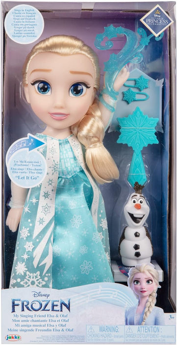 Disney Die Eiskönigin - Frozen - Singing Elsa doll 35 cm, sings Let It Go, includes accessories for extra fun, perfect girls from 3 years, 225306, turquoise