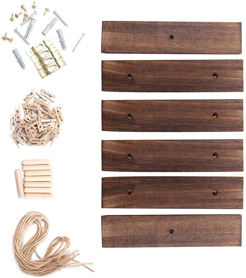 Belissy DIY Craft Photo Frame Hanging Wall Photos Picture Holder Organizer Clips Rope