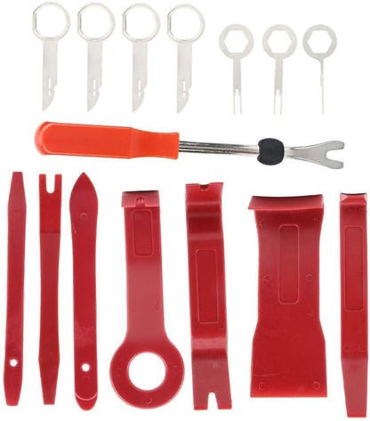 Vikenar 15pcs Car Trim Removal Tool Set Practical Audio Install Remove Modification Pry Kit