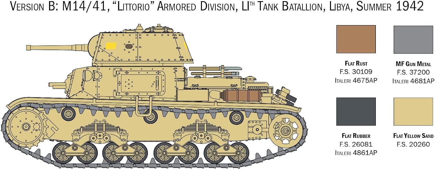 Italeri 25768 1:56 Italian Tanks & Semoventi Model Building Kit, Standing Model Building, Crafts, Hobby, Gluing, Plastic Kit, Detailed Military Kit, Tank 1:56