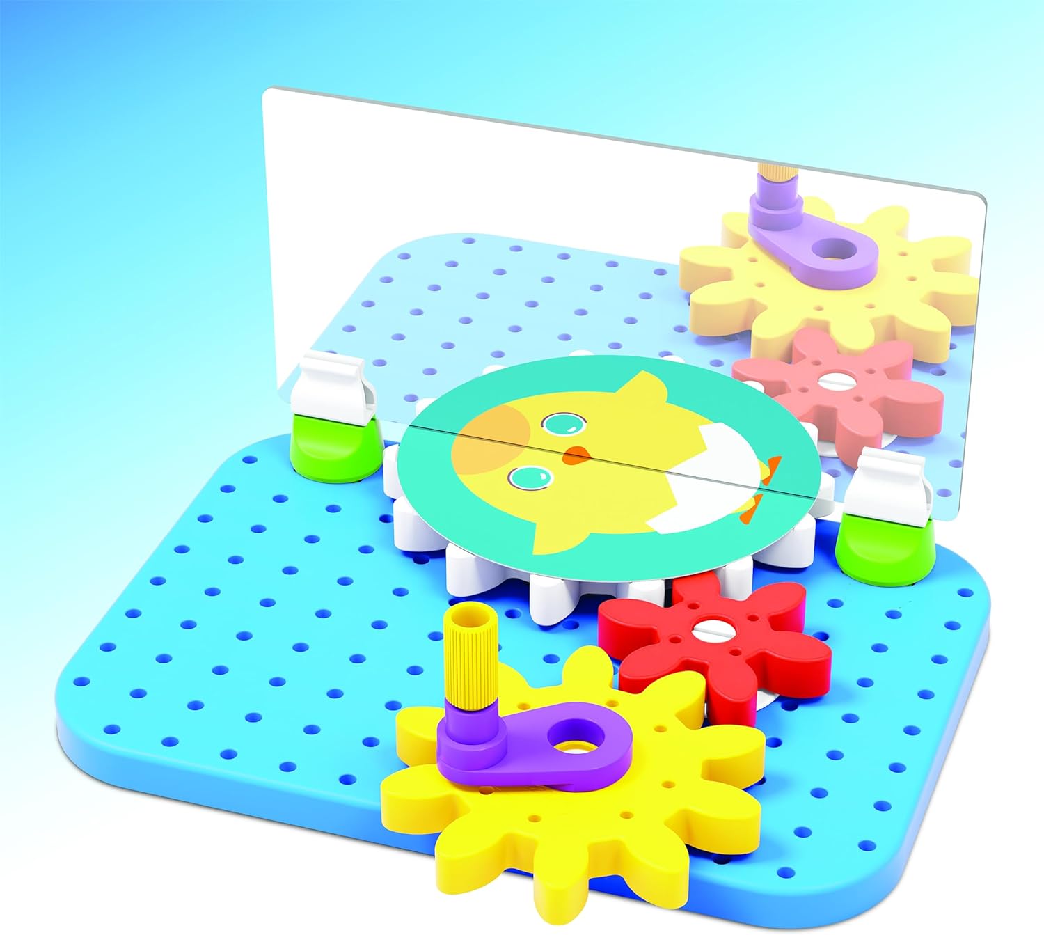 Quercetti 2312 2312-Quercetti-Mirrorello, Zahnradspiel für Kinder ab 4 Jahren, Mehrfarbig
