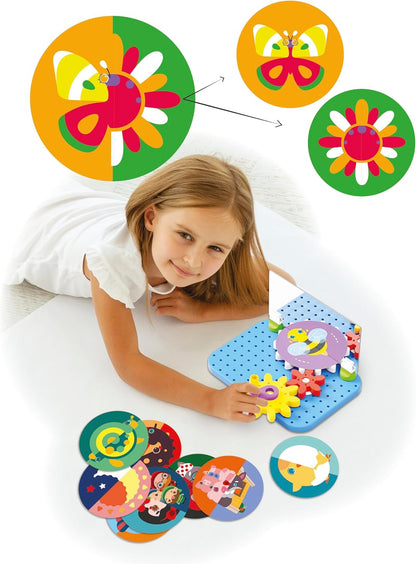Quercetti 2312 2312-Quercetti-Mirrorello, Zahnradspiel für Kinder ab 4 Jahren, Mehrfarbig
