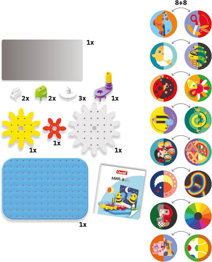Quercetti 2312 2312-Quercetti-Mirrorello, Zahnradspiel für Kinder ab 4 Jahren, Mehrfarbig