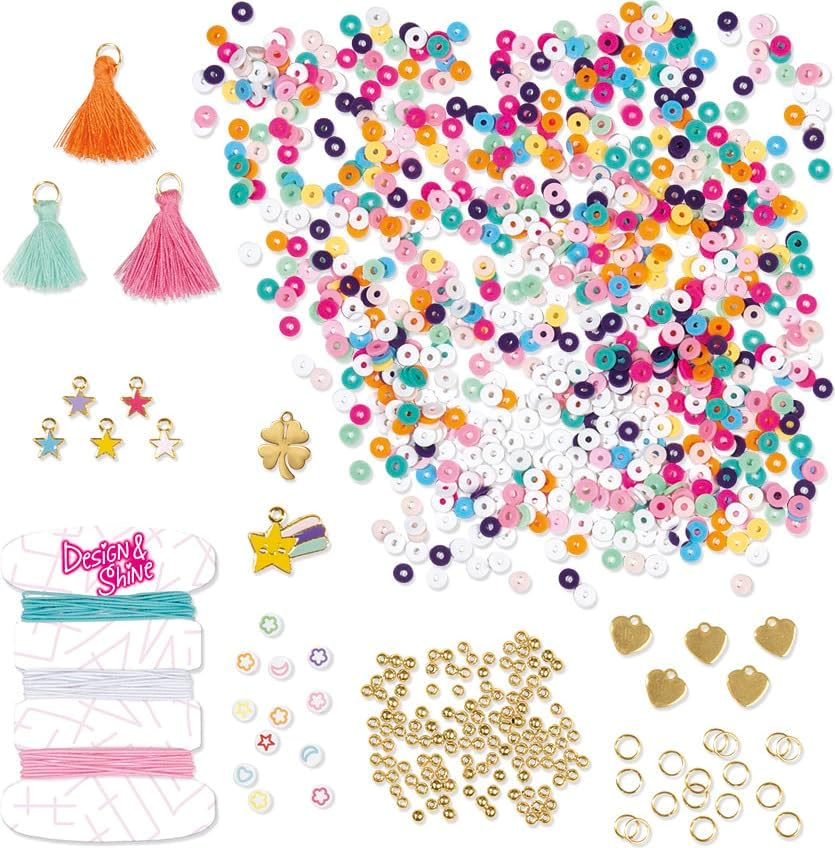 TM ESSENTIALS Design & Shine DIY Bracelets - Various Colours and Shapes - Creative Creation/Perfect Gift for Kids, Für Kinder, Plastic, No Gemstone.