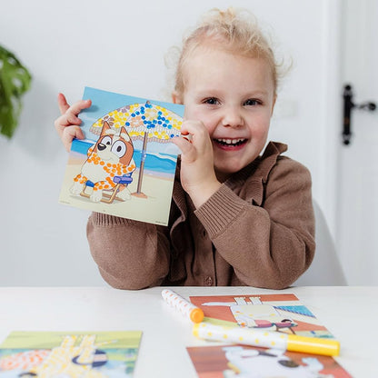 TM ESSENTIALS Bluey Stamp Set, Creative Fun with Bluey, Arts and Crafts, Colouring Set for Boys and Girls 3+, With Durable Ring Binder and Coloured Pens, Blue