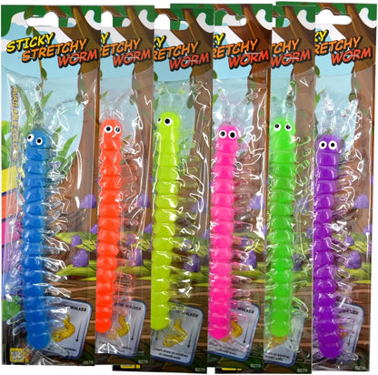 JONOTOYS Glibberwurm Sticky Wurm Animal Window Climber, 13 cm