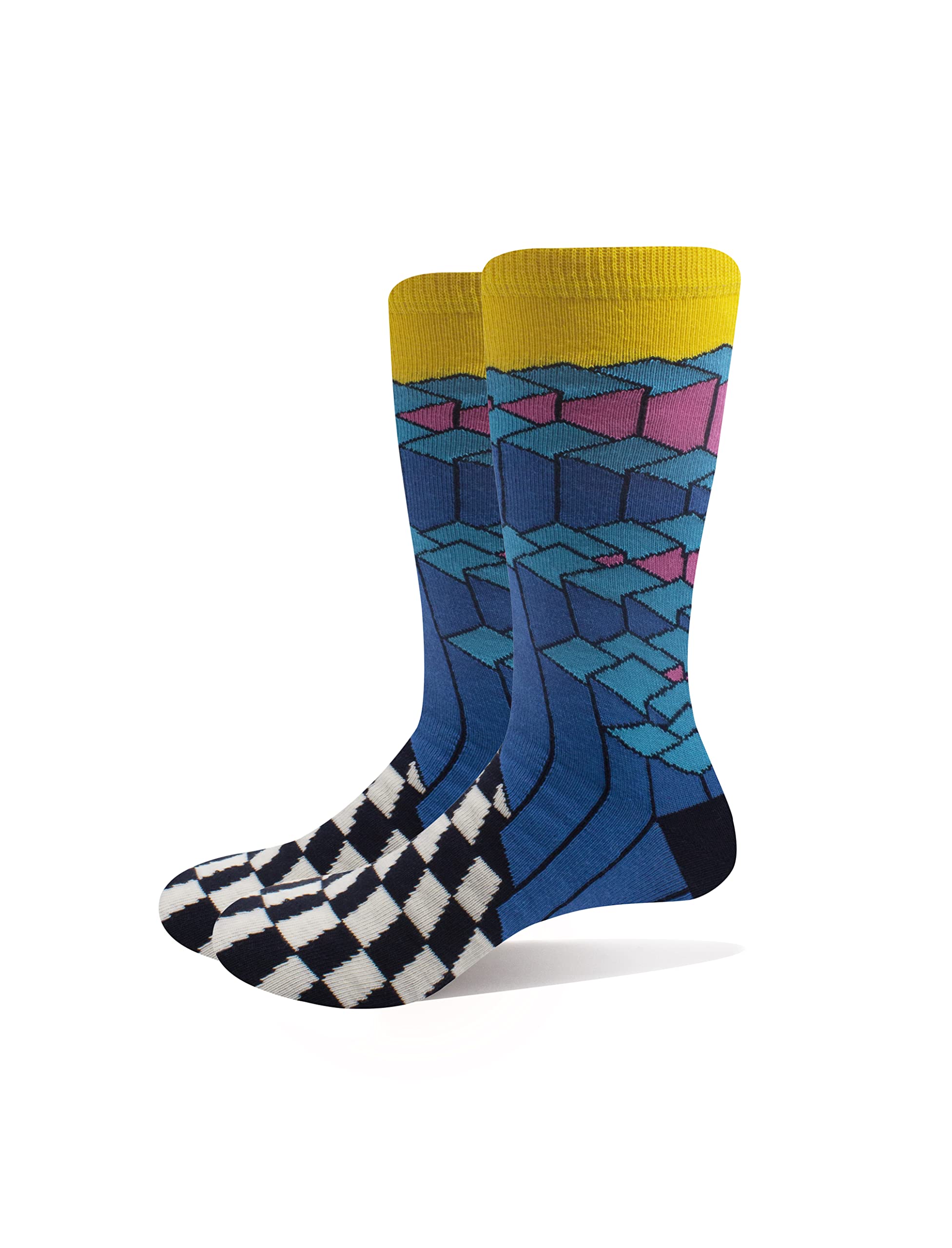 The Strokes Unisex Adult Angles Socks (7 UK-11 UK) (Yellow/Black/White