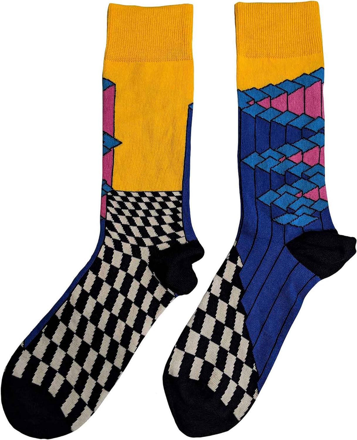 The Strokes Unisex Adult Angles Socks (7 UK-11 UK) (Yellow/Black/White