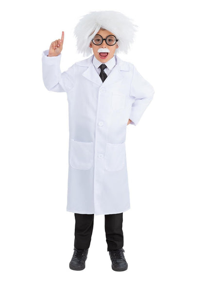 Smiffys Albert Einstein Kit Wig, Glasses, Adhesive Moustache & Tie, Boys Fancy Dress, Heros Dress Up Accessories