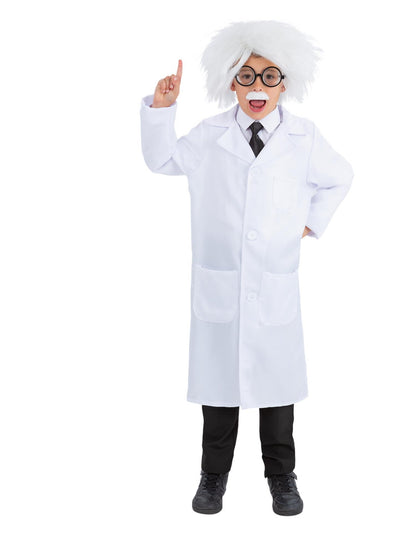 Smiffys Albert Einstein Kit Wig, Glasses, Adhesive Moustache & Tie, Boys Fancy Dress, Heros Dress Up Accessories
