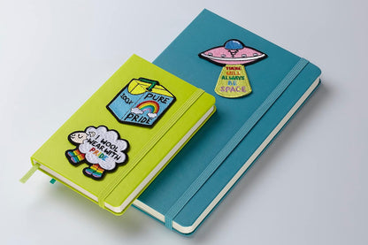 Moleskine Patch Sticker for Notebook or Diary, Personalised Stickers Pride Space Patch, There Will Always Be Space Designed by Artist Ashton Attzs, Size 5x5cm