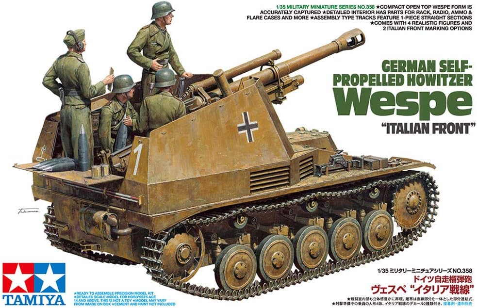 TAMIYA 35358 – 1:35 Tank Hood Wasp Italy Front, Model Making, Plastic Construction Kit, Hobby, Crafts, Gluing, Model Kit, Model, Assembly
