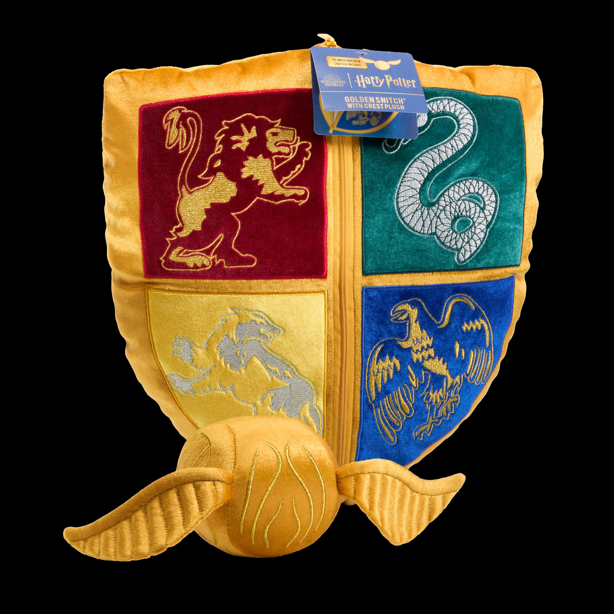 NOBLE Hogwarts Shield Plush With Golden Snitch 36Cm