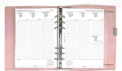 Filofax A5 Domino Soft Organiser, 2020, Pale Pink