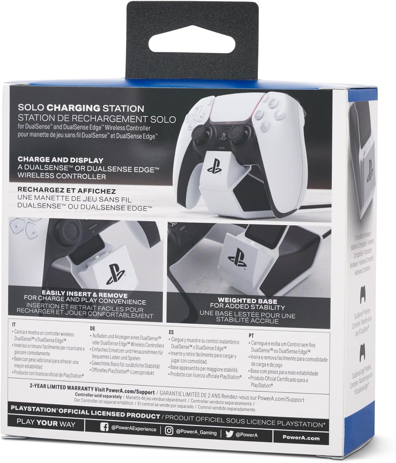 PowerA Single Charging Station for PS5 Dualsense Wireless Controllers, PlayStation Charging Dock, USB Powered with 1m Cable, LED Light Indicator, Official
