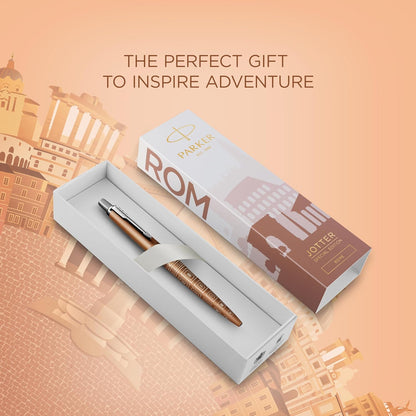 PARKER Jotter Ballpoint Pen | Special Edition | Rome Bronze CT | Medium Point with Blue Ink | Gift Box