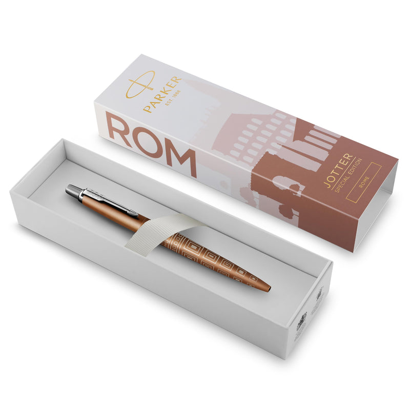 PARKER Jotter Ballpoint Pen | Special Edition | Rome Bronze CT | Medium Point with Blue Ink | Gift Box