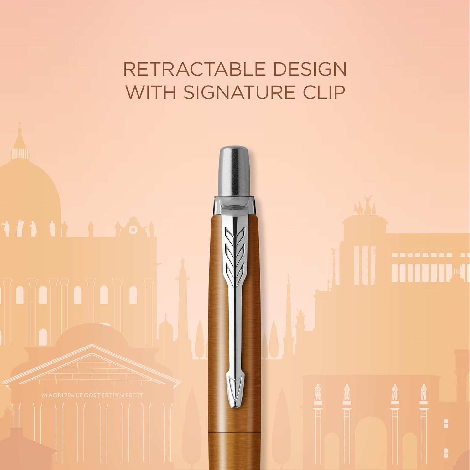PARKER Jotter Ballpoint Pen | Special Edition | Rome Bronze CT | Medium Point with Blue Ink | Gift Box