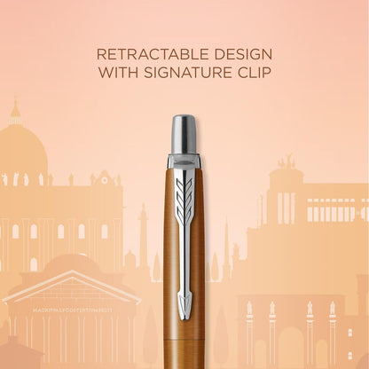 PARKER Jotter Ballpoint Pen | Special Edition | Rome Bronze CT | Medium Point with Blue Ink | Gift Box