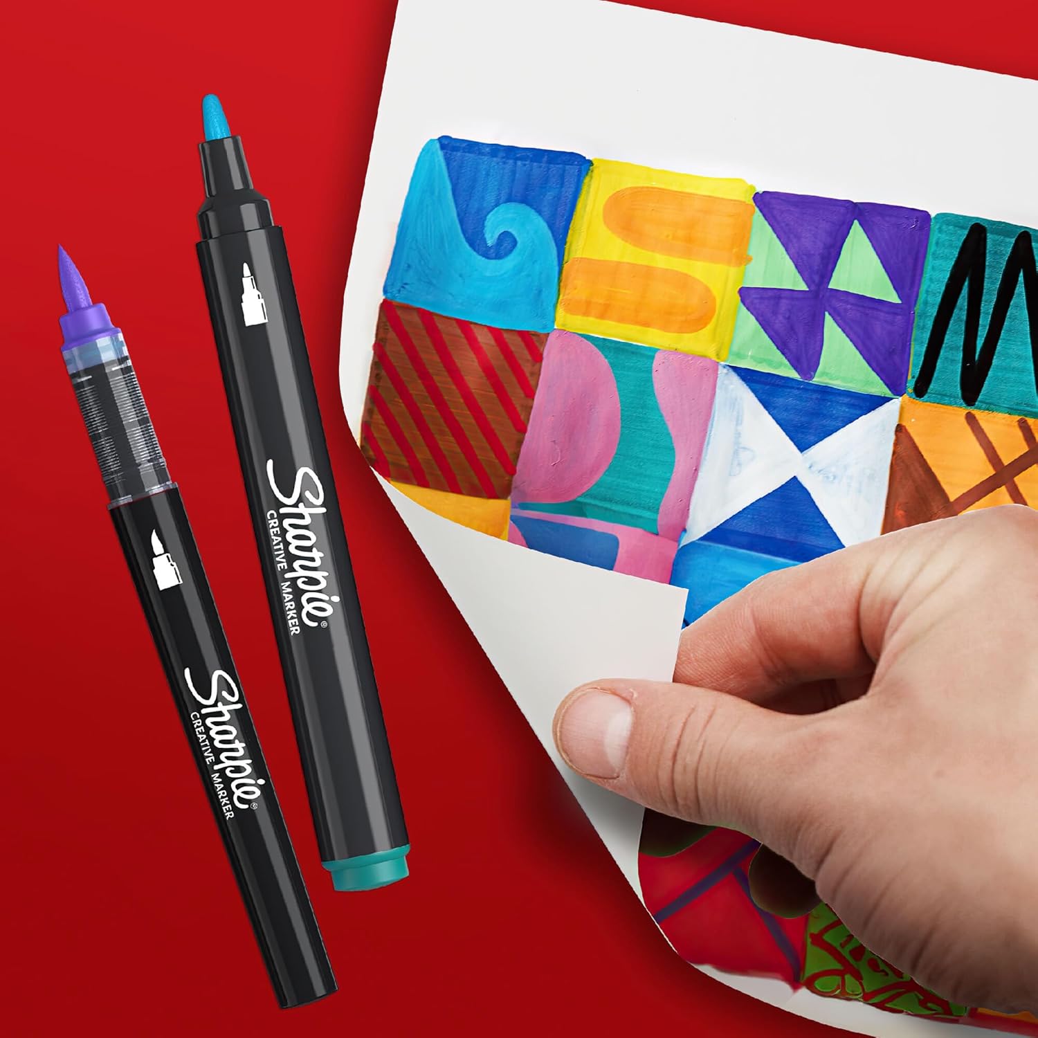Sharpie Creative Markers, Water-Based Acrylic Markers, Bullet Tip, Assorted Colors, 2 Pieces