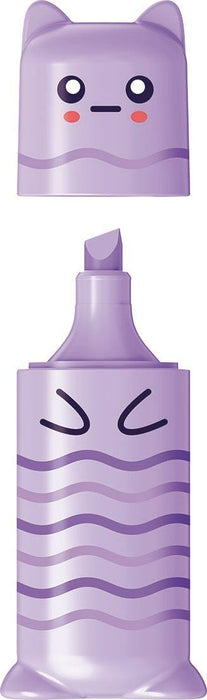 Maped - Pastel Mini Highlighters - Pocket Highlighters in Character Shape - 4 Pastel Colours: Green, Blue, Pink and Purple