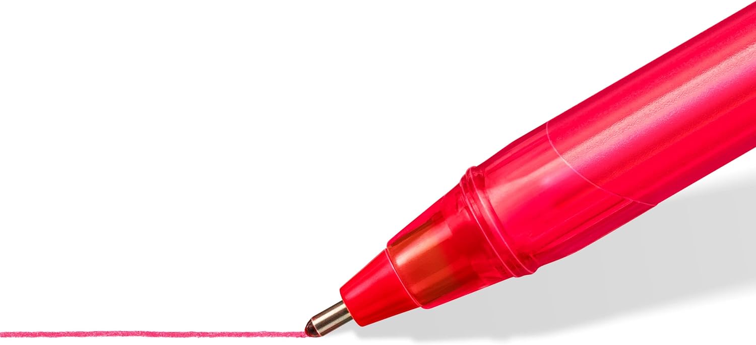 STAEDTLER 4320 MC10 Stick Rainbow Ballpoint Pen - Assorted Colours (Pack of 10