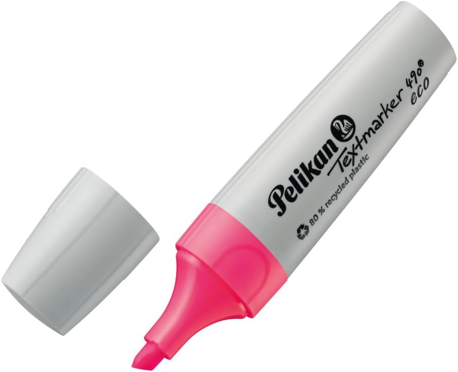 Pelikan Highlighter 490 eco Neon Pink, Pack of 10 in Folding Box, 823364