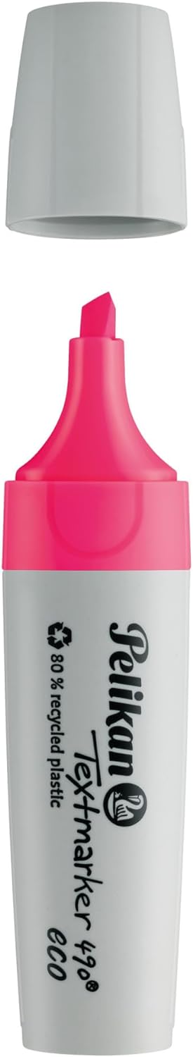 Pelikan Highlighter 490 eco Neon Pink, Pack of 10 in Folding Box, 823364