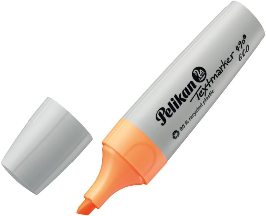 Pelikan Textmarker 490 eco, Neon-Orange, 10 Stück in Faltschachtel