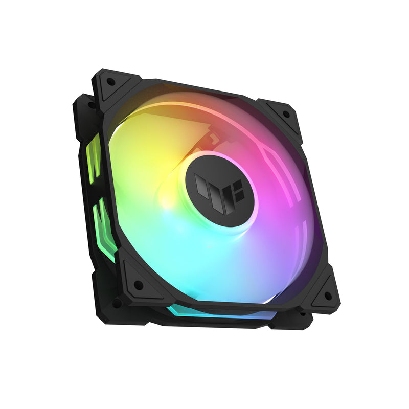 ASUS TUF Gaming TR120 ARGB Single Pack Black Edition 120mm Fans (28mm Frame, 3.3mm High Static Pressure H2O, Dual Layer LED Matrix, Aura Sync, PWM Fan Control